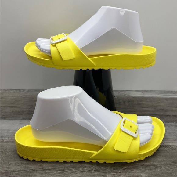 Birkenstock Shoes - Birkenstock Madrid EVA Neon Yellow Single Strap Slide Sandals Mens 7 Womens 9 40